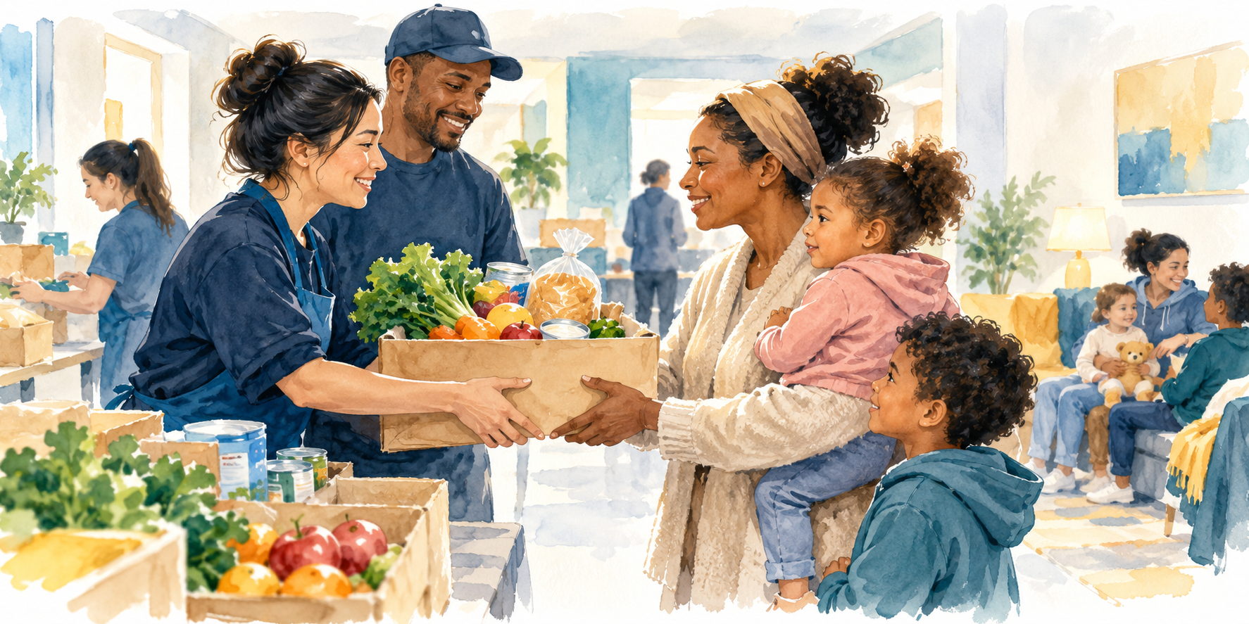 Food delivery support for families at Ozanam Family Shelter